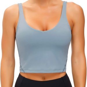 Light Blue Workout Tank Top w/ Built in Bra